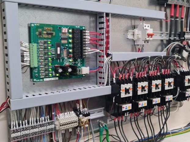 ACMV control panel wiring and circuit board for HVAC system maintenance in Singapore