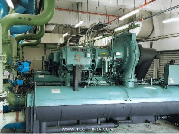 HVAC chiller system used in commercial ACMV setup,Singapore